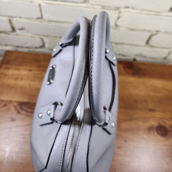 Michael Kors Light Gray Leather Handbag Purse - Picture 10 of 12